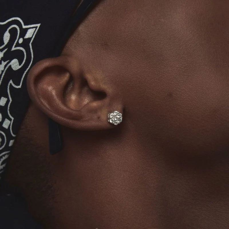 VVS Moissanite Cluster Stud Earrings