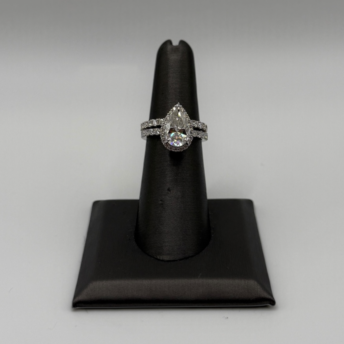 3 Carat VVS Pear Cut Engagement Ring Set