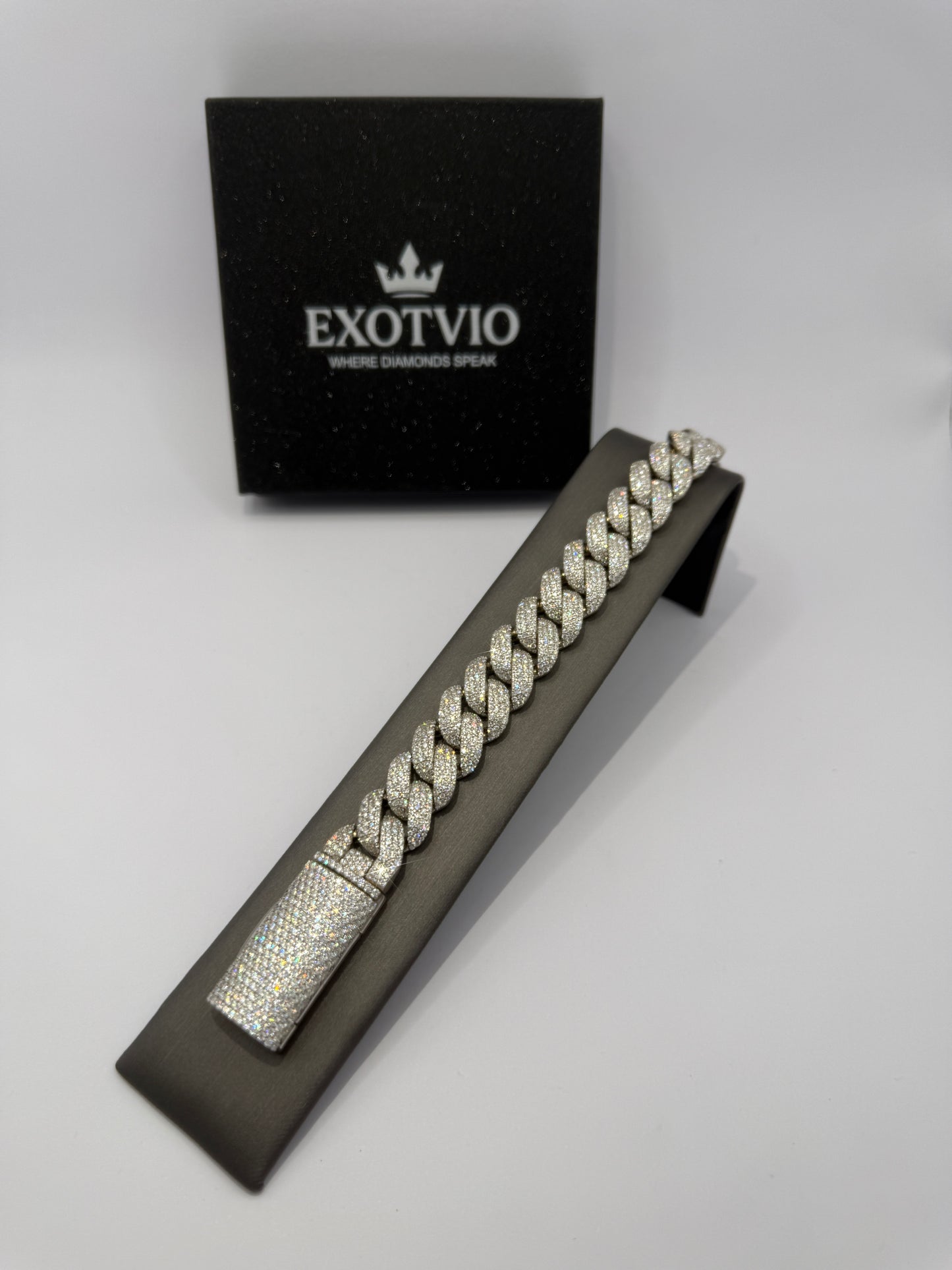 Arc Mosaic Cuban Link Bracelet 4 Row