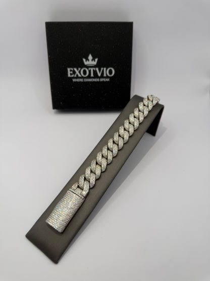 Arc Mosaic Cuban Link Bracelet 4 Row