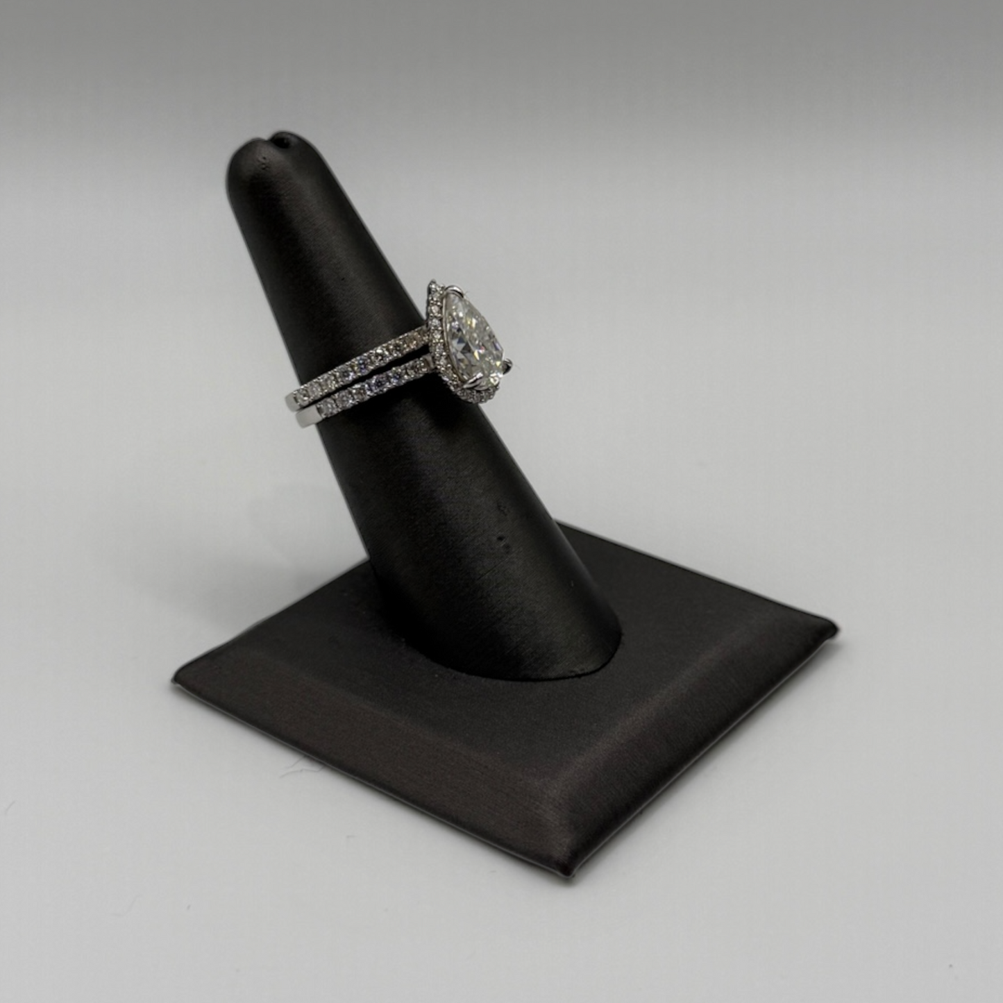 3 Carat VVS Pear Cut Engagement Ring Set