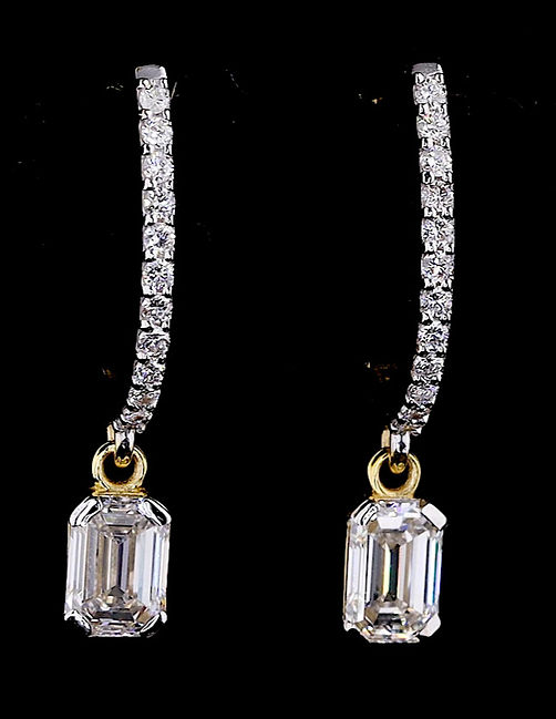 Lab Grown Diamond Hoop Drop Earring