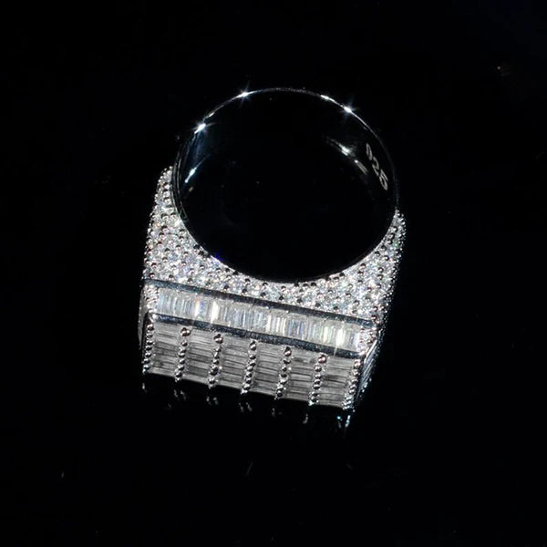 Baguette Square Shaped Statement VVS Ring