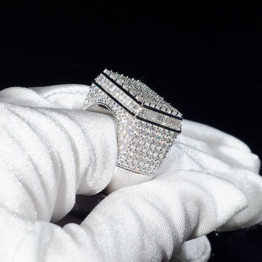 Baguette Square Shaped Statement VVS Ring