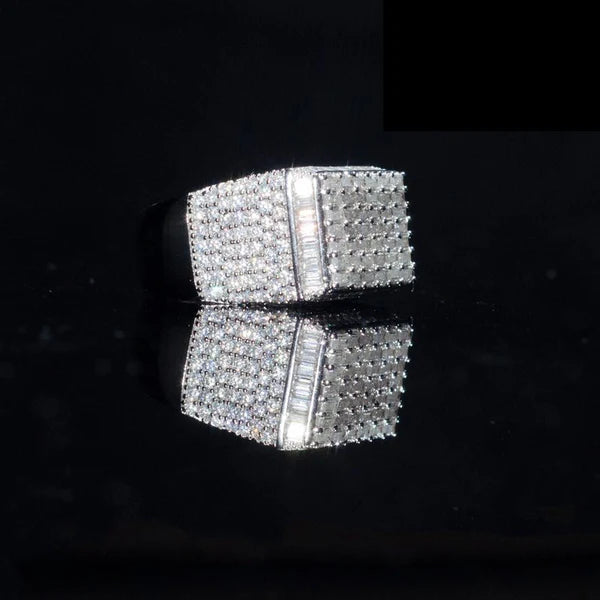 Baguette Square Shaped Statement VVS Ring