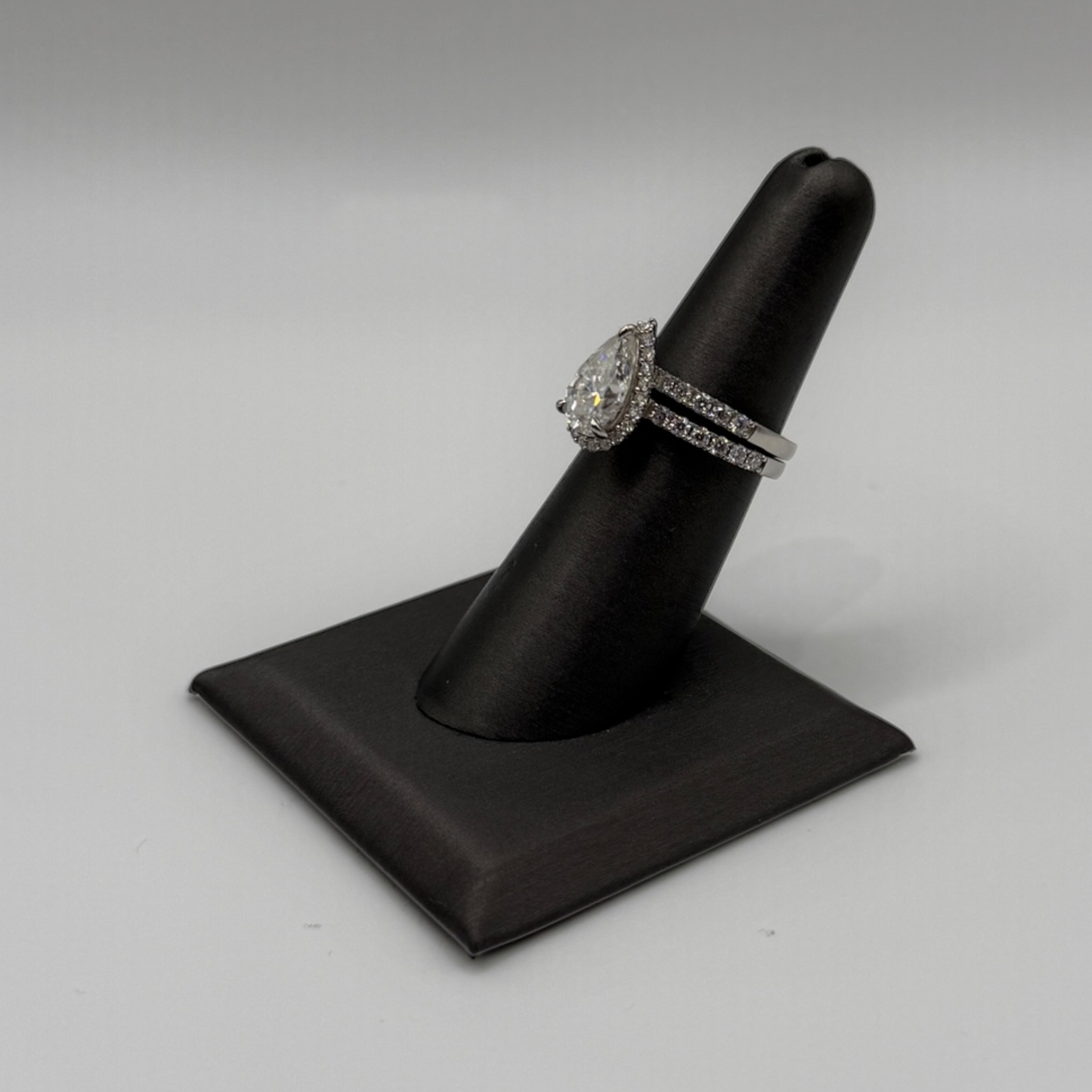 3 Carat VVS Pear Cut Engagement Ring Set