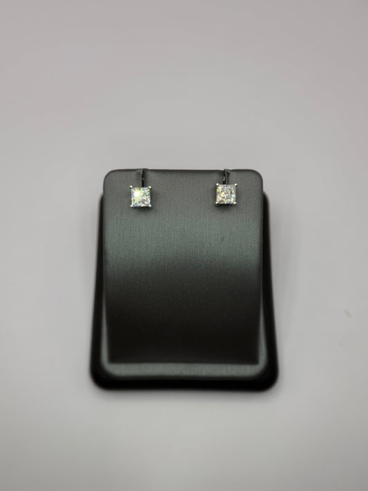 VVS Princess Cut Moissanite Stud Earrings
