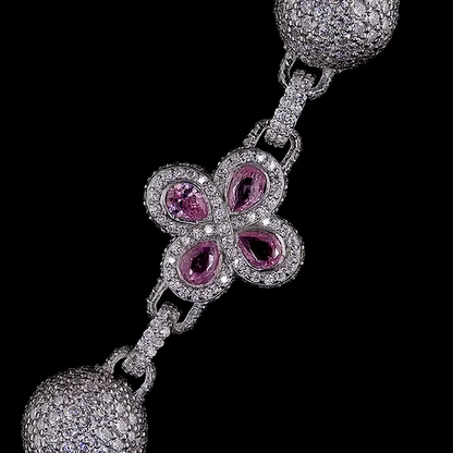 Beads and Clover Moissanite Necklace