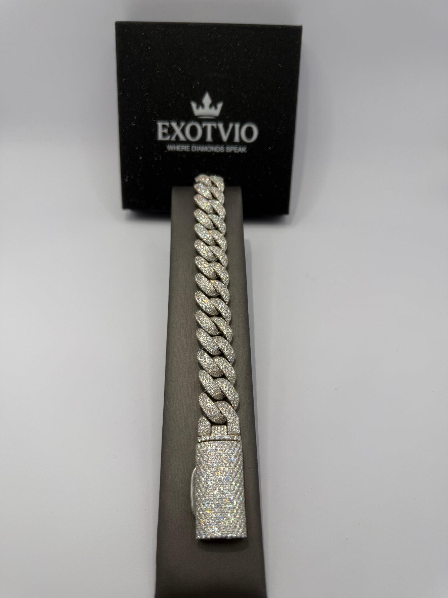 Arc Mosaic Cuban Link Bracelet 4 Row