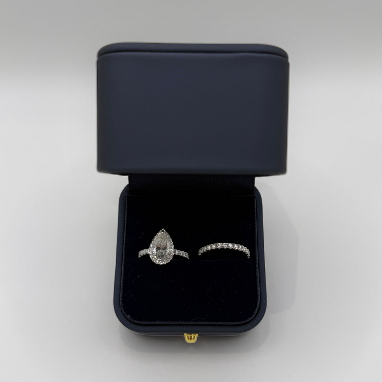 3 Carat VVS Pear Cut Engagement Ring Set