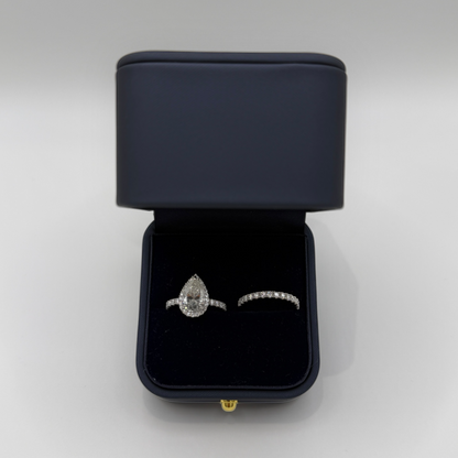 3 Carat VVS Pear Cut Engagement Ring Set