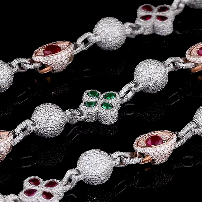 Flower and Evil Eye Necklace