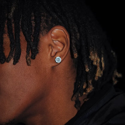 VVS Moissanite Round Stud Earrings