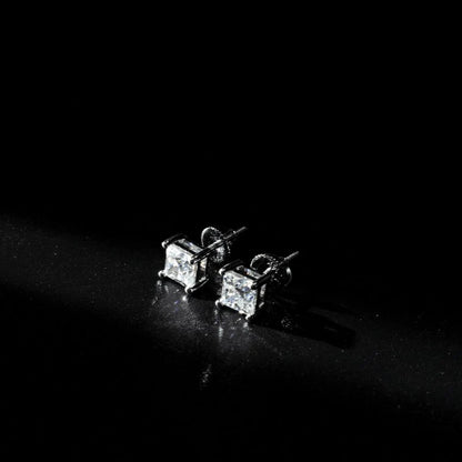 VVS Princess Cut Moissanite Stud Earrings