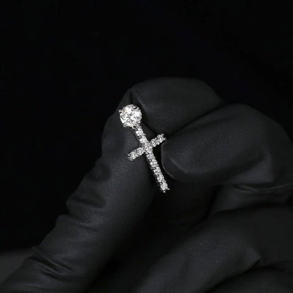 VVS Moissanite Cross Stud Earrings