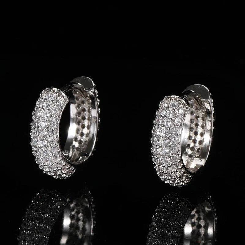 VVS Moissanite Pavé Hoop Earrings