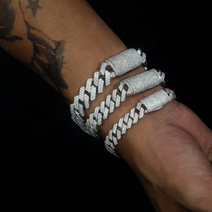 2 Row VVS Moissanite Cuban Link Bracelet