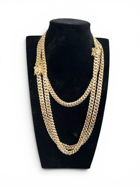 Exotvio Miami Cuban Links 14k Gold Bonded