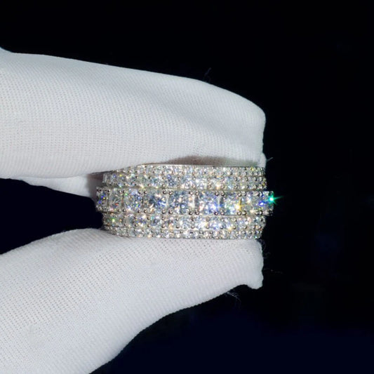 5 Row VVS Eternity Band Engagement Ring