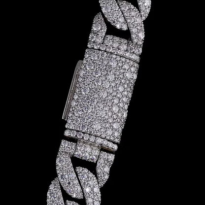 Mosaic Set VVS Moissanite Cuban Link Chain