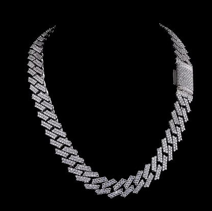 Raised VVS Moissanite Cuban Link Chain