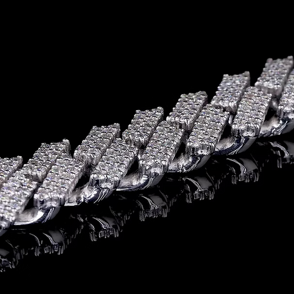 Raised VVS Moissanite Cuban Link Chain