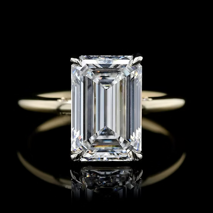 3ct Emerald Cut VVS Moissanite in Sterling Silver Band