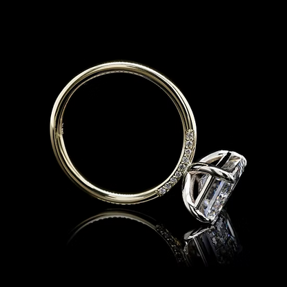 3ct Emerald Cut VVS Moissanite in Sterling Silver Band