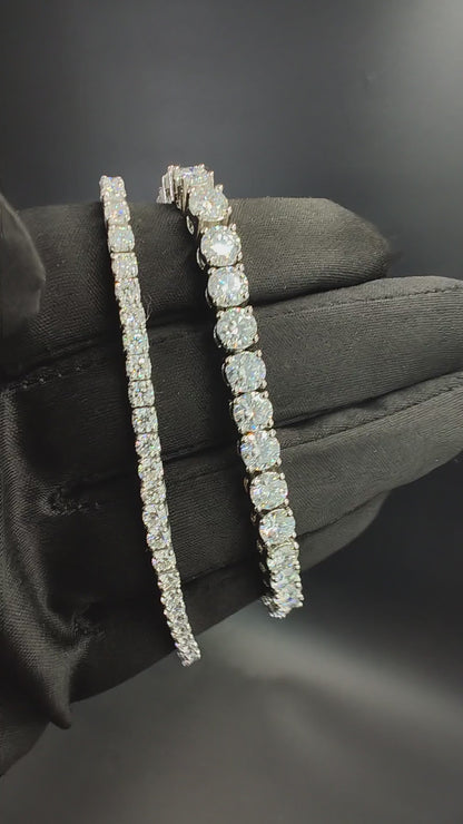 Prong Set Round VVS D Moissanite Tennis Bracelet