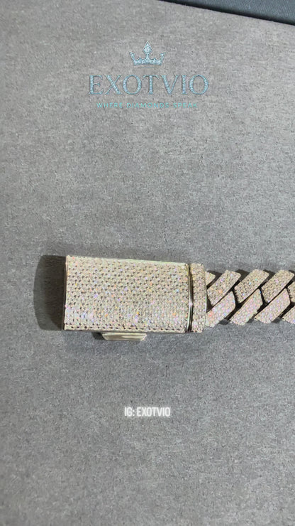 3 Row VVS Moissanite Cuban Link Bracelet