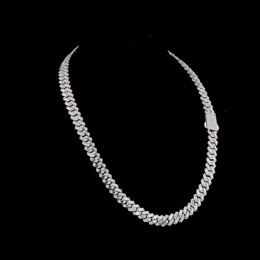 Emerald Cut VVS Moissanite Cuban Chain