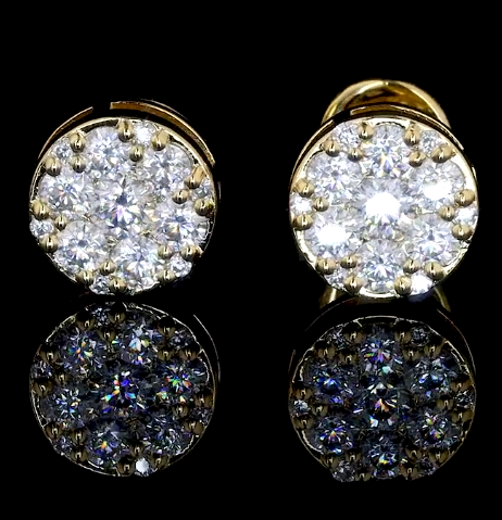 Cluster VVS Moissanite Earrings