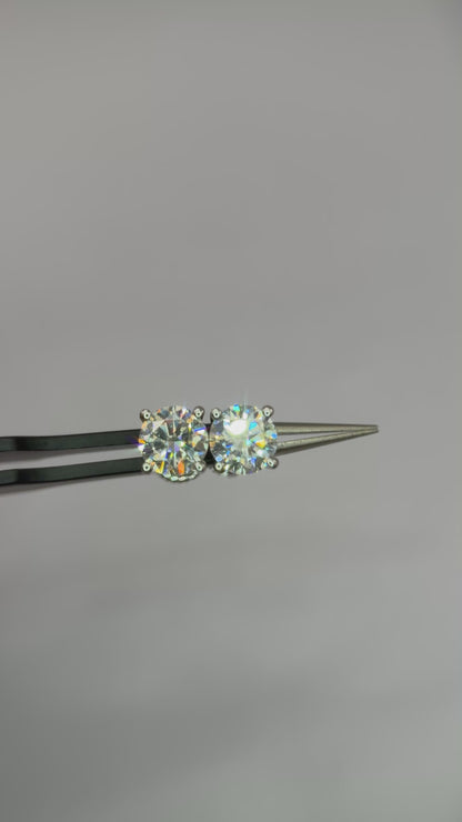 VVS Moissanite Round Stud Earrings